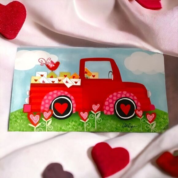 Mailbox Wrap Valentines Day Truck Hearts Lou Sims Magnetic Studio M Post Cover. - Picture 12 of 15